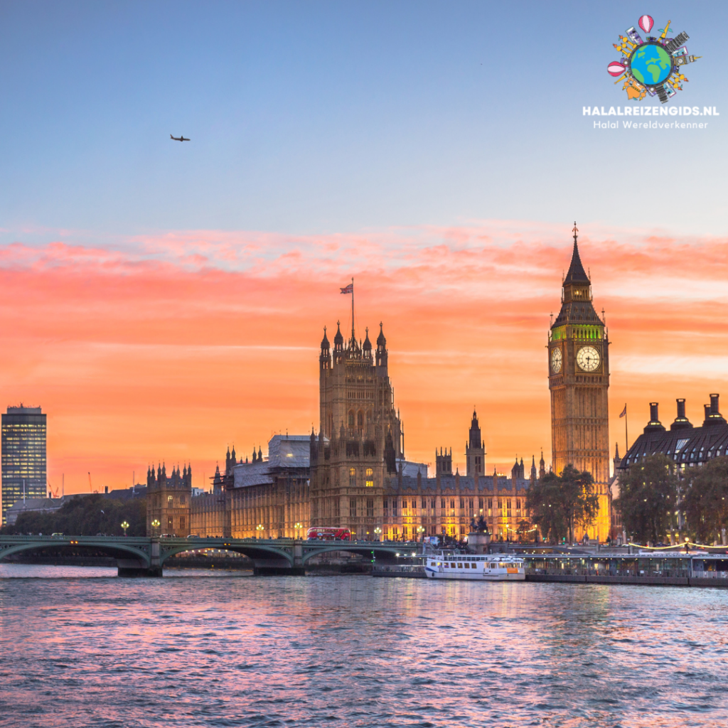 Big Ben en het Palace of Westminster in Londen tijdens zonsondergang - een halal-vriendelijke bestemming in Europa