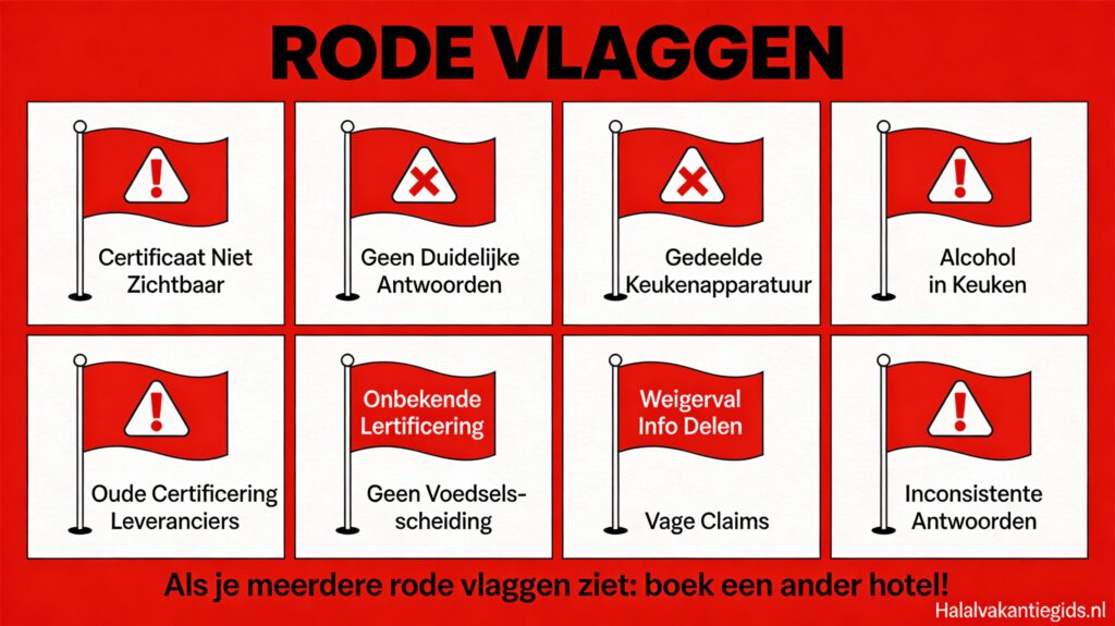 Rode vlaggen bij halal achter de schermen in Dubai hotels herkennen