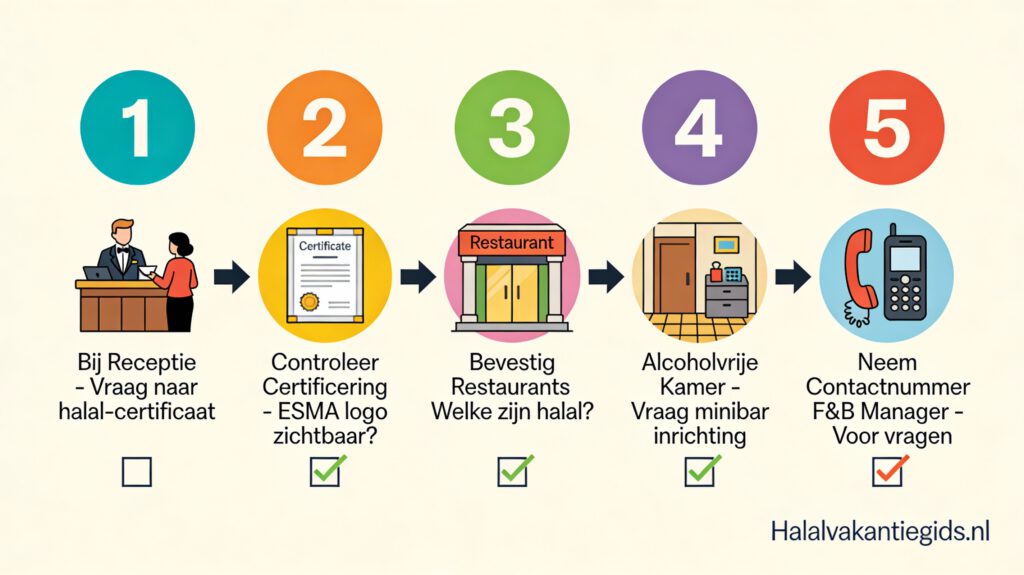 Halal achter de schermen in Dubai controleren bij hotelreceptie en restaurants