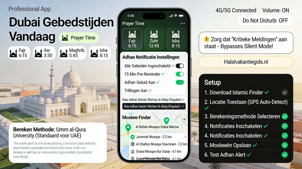 Halal tech & apps in Dubai gebedstijden vandaag met Islamic Finder en adhan meldingen