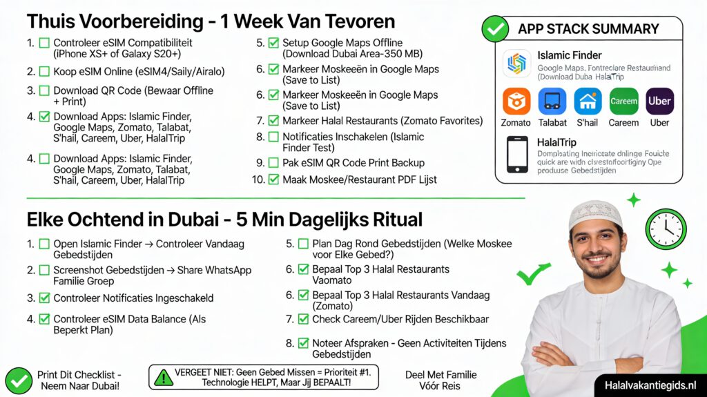 Halal tech & apps in Dubai met Islamic Finder, Zomato, Talabat en Careem in jouw regio