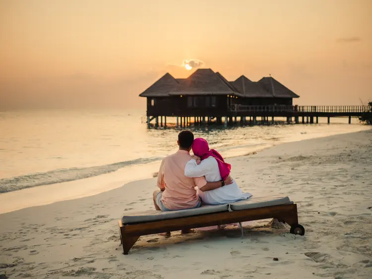 Halal honeymoon hotel op tropisch eiland in Malediven regio