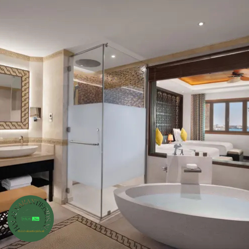 Badkamer suite Banana Island Resort Doha halal Qatar privé-eiland