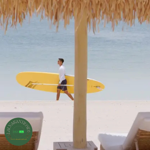 Strand surfen Banana Island Resort Doha halal Qatar privéstrand