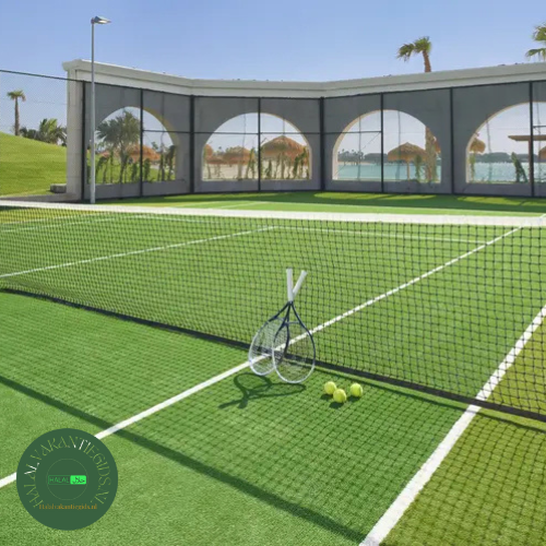 Tennisbaan Banana Island Resort Doha halal Qatar sportfaciliteiten