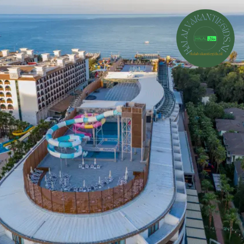 halal all inclusive Turkije 2026 Bera Alanya Resort waterpark glijbanen luxe hotel zeezicht