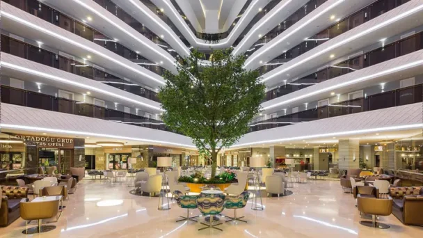 Moderne lobby van halal hotel Wome Deluxe Alanya Antalya
